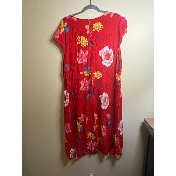 Loft Plus Red Floral Dress w/slit Size 22 - Picture 2 of 6